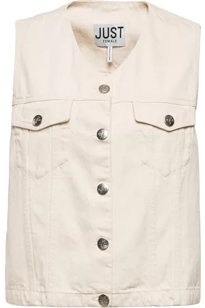 Just Female Bright Vest 0111 Vests Denim Vests Cream