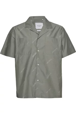 Les Deux Ss Jacquard Shirt Tops Shirts Short-sleeved Grey