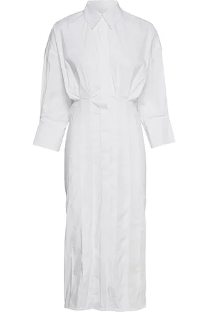 DAY Birger et Mikkelsen Elicia - Stretch Texture Knælang Kjole White