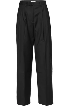 Dagmar Wide Suit Trousers Bottoms Trousers Suitpants Black