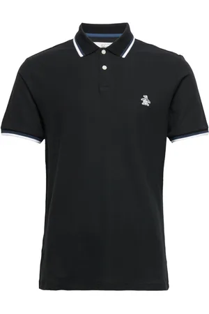 Original Penguin Tipped Polo Org Piq Tops Polos Short-sleeved Black