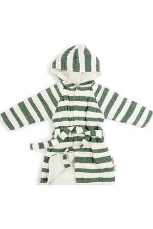 Done by Deer Bathrobe Gots Stripes Green 3-4Y Morgenkåbe Badekåbe Multi/patterned D By Deer