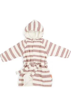 Done by Deer Bathrobe Gots Stripes Powder 3-4Y Morgenkåbe Badekåbe Multi/patterned D By Deer