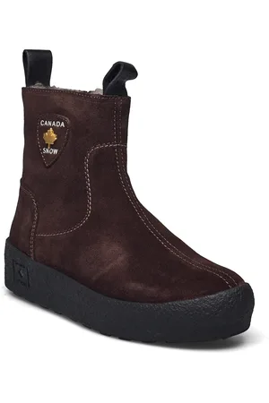 Canada Snow Quebec Shoes Boots Ankle Boots Ankle Boots Flat Heel Brown