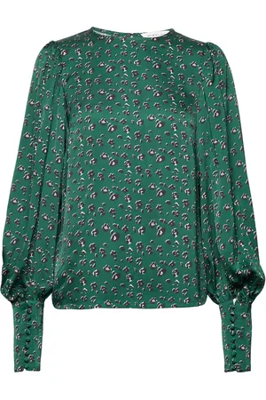 By Malina Rina Blouse Tops Blouses Long-sleeved Green