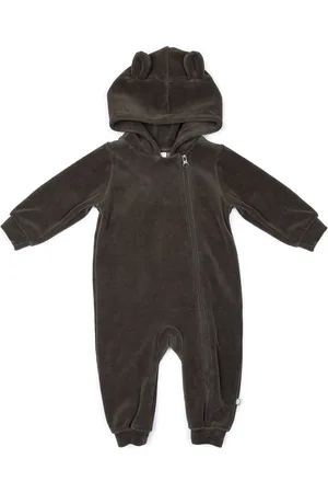 Smallstuff Jumpsuit Velour, Dark Mole Langærmet Body Black