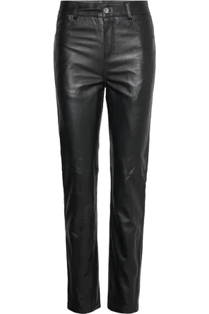 Deadwood Phoenix Bottoms Trousers Leather Leggings-Bukser Black