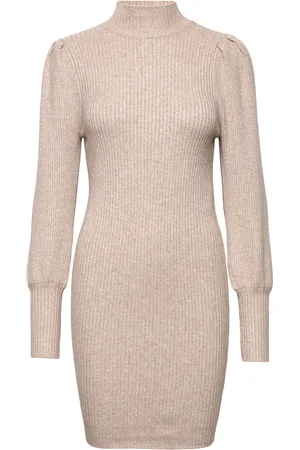 ONLY Onlkatia L/S Dress Knt Noos Dresses Knitted Dresses Beige