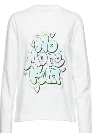 Holzweiler W.hanger Print Longsleeve Tops T-shirts & Tops Long-sleeved White
