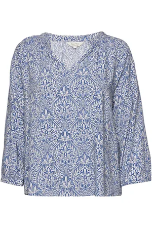Part Two Mileanpw Bl Tops Blouses Long-sleeved Blue