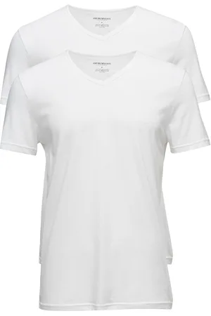 Emporio Armani Mens Knit 2Pack Tsh Tops T-Kortærmet Skjorte White