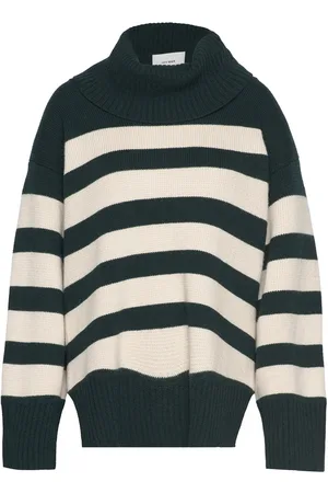 Ivy & Oak Kasia Stripe Jumper Tops Knitwear Turtleneck Green