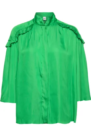 DAY Birger et Mikkelsen Mateo - Modern Drape Tops Blouses Long-sleeved Green