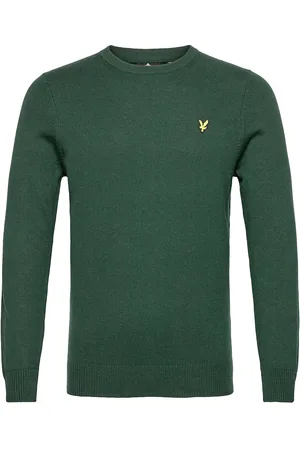Lyle & Scott Cotton Merino Crew Jumper Tops Knitwear Round Necks Green