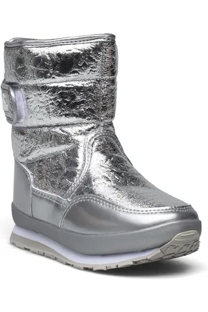 Rubberduck Rd Cracked Metallic Kids Vinterstøvler Pull On Silver