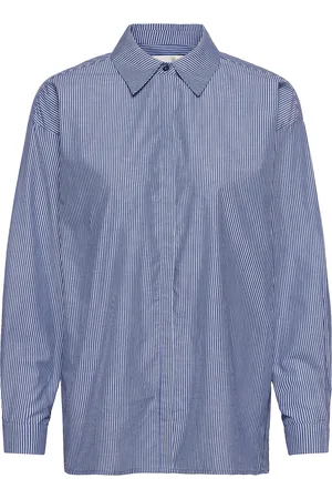 My Essential Wardrobe 03 The Shirt Tops Shirts Long-sleeved Blue
