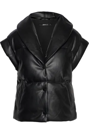 Gina Tricot Gerbera Pu Vest Vests Padded Vests Black