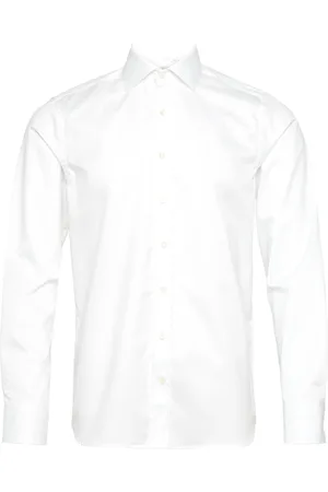 Oscar Jacobson Slim Fit Cut Away Twill Shirt Designers Shirts Tuxedo Shirts White