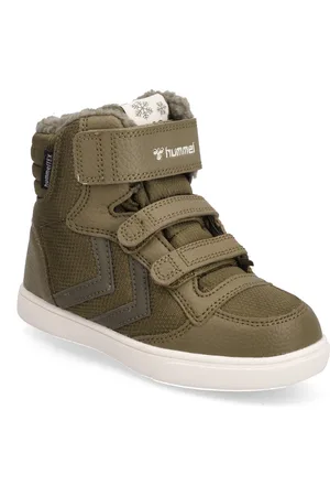 Hummel Stadil Super Poly Boot Recycled Tex Jr Sport Winter Boots Winter Boots W. Velcro Khaki Green