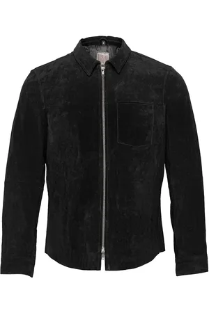 Jofama Clark Zipped Suede Shirt Jacke Læderjakke Skindjakke Black