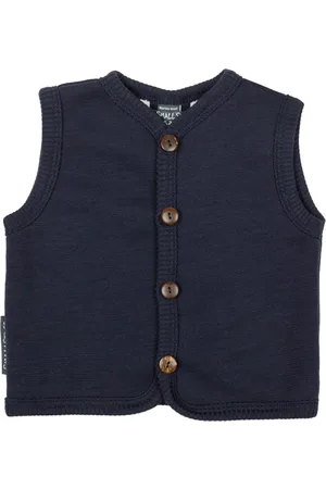 Smallstuff Vest, Merino Wool W. Buttons, Navy Tops Vests Navy