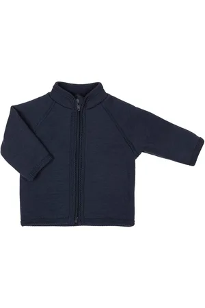 Smallstuff Cardigan, Merino Wool W. Zipper, Navy Outerwear Fleece Outerwear Fleece Jackets Navy