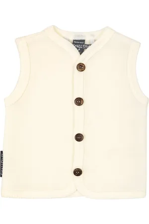 Smallstuff Vest, Merino Wool W. Buttons, Offwhite Tops Vests Cream