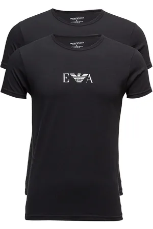 Emporio Armani Mens Knit 2Pack T-Sh Tops T-Kortærmet Skjorte Black