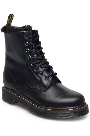Dr. Martens 1460 Serena Dark Grey Atlas Shoes Boots Ankle Boots Ankle Boots Flat Heel Black