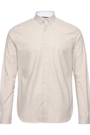 Clean Cut Oxford Stretch Plain L/S Tops Shirts Casual Pink