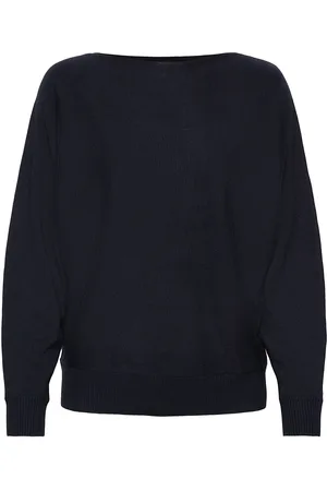 Culture Cuannemarie Batwing Jumper Tops Knitwear Jumpers Blue