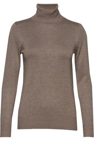 Saint Tropez J2046, Milasz Rollneck Pullover Tops Knitwear Turtleneck Brown