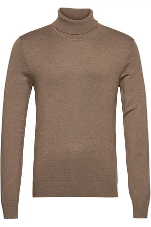 Lindbergh Mélange Roll Neck Knit Tops Knitwear Turtlenecks Brown