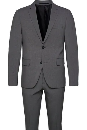Lindbergh Plain Mens Suit - Normal Length Habit Grey