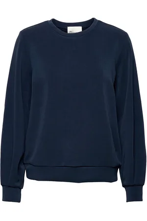 My Essential Wardrobe 23 The Sweat Blouse Tops Sweatshirts & Hoodies Sweatshirts Navy