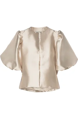 By Malina Cleo Blouse Designers Blouses Short-sleeved Beige