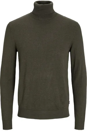 JACK & JONES Jjeemil Knit Roll Neck Noos Tops Knitwear Turtlenecks Khaki Green Jack & J S