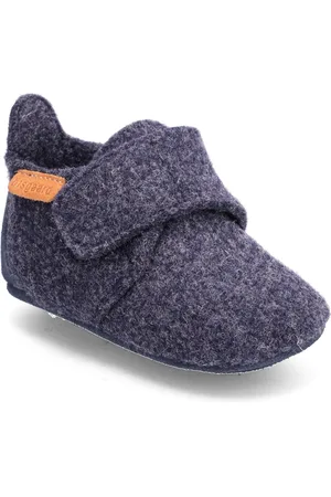 Bisgaard Baby Wool Slippers Hjemmesko Navy