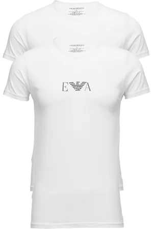 Emporio Armani Mens Knit 2Pack T-Sh Tops T-Kortærmet Skjorte White