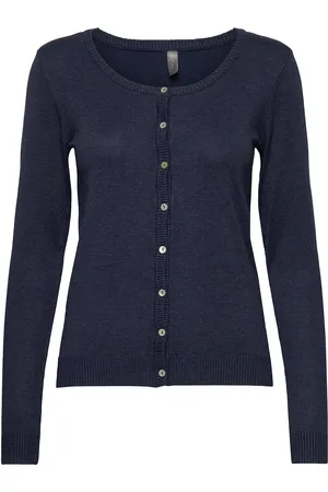 Culture Cuannemarie Cardigan Tops Knitwear Cardigans Navy