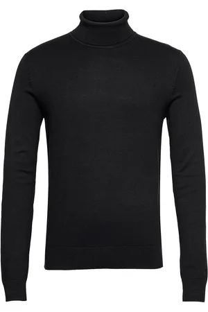 Lindbergh Mélange Roll Neck Knit Tops Knitwear Turtlenecks Black
