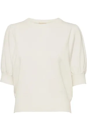 Minus Liva Strik T-Shirt Tops Knitwear Jumpers White