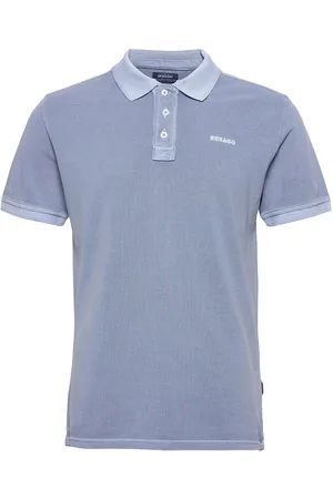 SEBAGO Outwashed Logo Pique Tops Polos Short-sleeved Blue