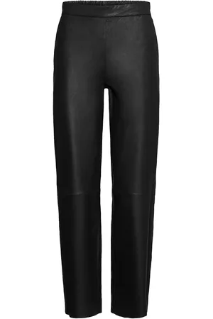 DEPECHE Aliciadep Pants Bottoms Trousers Leather Leggings-Bukser Black
