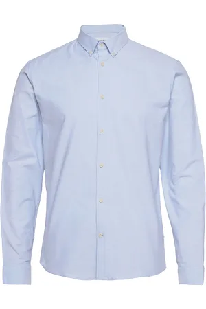 Lindbergh Yarn Dyed Oxford Superflex Shirt Tops Shirts Casual Blue