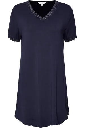 Lady Avenue Bamboo - Nightdress With Short Slee Nattøj Blue