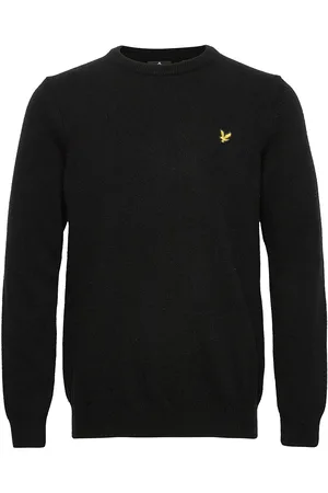 Lyle & Scott Crew Neck Lambswool Blend Jumper Tops Knitwear Round Necks Black
