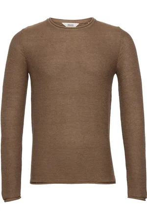 Solid Sdjarah Tops Knitwear Round Necks Brown