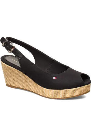 Tommy Hilfiger Iconic Elba Sling Back Wedge Sko Med Kilehæl Black