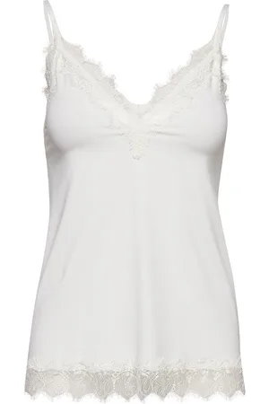Rosemunde Rwbillie Sl Lace Strap Top Tops T-shirts & Tops Sleeveless White
